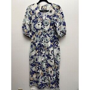 Tuckernuck Dress linen blend large abstract floral *fixable damage